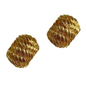 Vintage Glam Shoe or Purse Clips Gold Tone Rope Textured Elegant Bridal Preppy